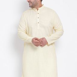 hangup plus Men Yellow Flared Sleeves Thread Work Kurta-image-47