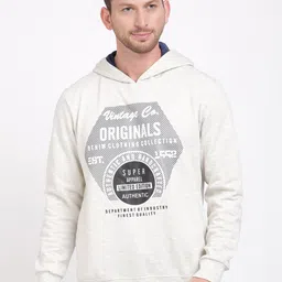 IVOC Men Off-White Printed Hooded Sweatshirt-image-79