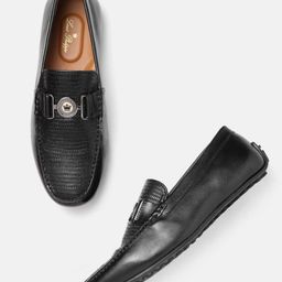Louis Philippe Men Textured Leather Driving Shoes-image-30