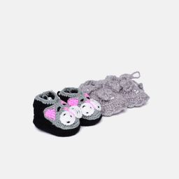 CHUTPUT Unisex Kids Pack of 2 Crochet Booties-44