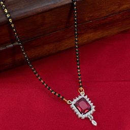 PRIVIU Gold-Plated AD-Studded & Beaded Mangalsutra-image-44