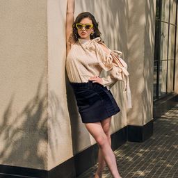iki chic One Shoulder Pure Cotton Top With Skirt-image-17