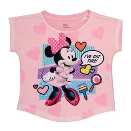 Disney by Wear Your Mind Girls Pink Minnie Mouse Printed Top-image-93