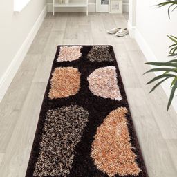 ROMEE Brown & Beige Patterned Floor Runner-16