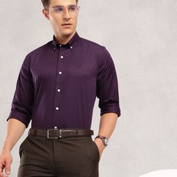 Nautica Slim Fit Opaque Pure Cotton Formal Shirt-image-50