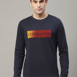 LINDBERGH Men Navy Blue Printed Sweatshirt-image-58