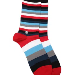 SockSoho Men Multicoloured Striped Above Ankle-Length Socks image 4