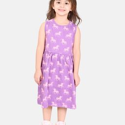 BONKIDS Girls Printed Cotton Fit & Flare Dress-image-87