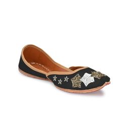 Sringam Women Black Embellished Mojaris-23
