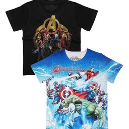 Marvel by Wear Your Mind Boys Black Printed Round Neck T-shirt-picture-19