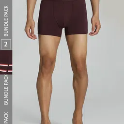 Puma Men Brown Pack Of 2 Stretch Star Cotton Trunk-picture-55
