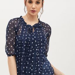 Harpa Women Navy Blue Printed Top-image-92