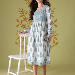 Anouk Ethnic Motifs Print Gotta Patti Detail A-Line Ethnic Dress-image-85