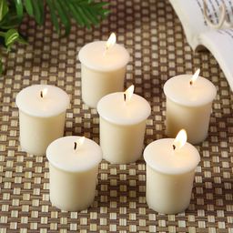 HOSLEY Set Of 6 White Solid Sweet Pea Jasmine Fragranced Votive Candles-34