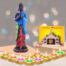 Archies Multicoloured Diwali Showpiece Gift Set-image-61