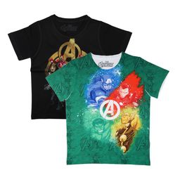 Marvel by Wear Your Mind Boys Black Printed Round Neck T-shirt-picture-33