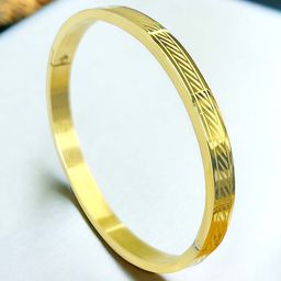 MYKI Women Gold-Toned Gold-Plated Kada Bracelet-image-87