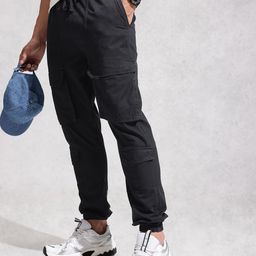 WROGN Men Relaxed Fit Pure Cotton Cargo Trousers-image-72