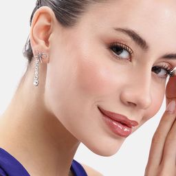 DressBerry Bow Design Drop Earrings-image-7