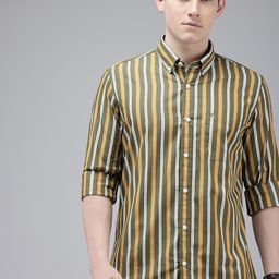 Van Heusen Sport Slim Fit Striped Pure Cotton Casual Shirt-image-98
