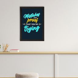 eCraftIndia Blue & Yellow Motivational Quote Satin Matt Texture UV Art Painting-image-86