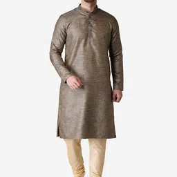 TABARD Men Jacquard Silk Blend Kurta-picture-36