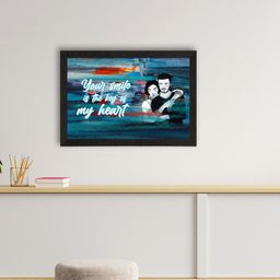 eCraftIndia Your smile is the key of my Heart Love Theme Quote Satin Matt Texture UV Art Painting-image-72