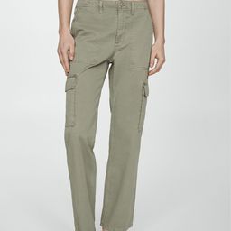 MANGO Women Cotton Loose Fit Cargo Style Jeans-image-97