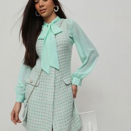 HOUSE OF S Women Self Design Shirt Mini Dress-image-31