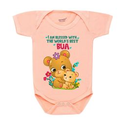 KNITROOT Infants Kids Peach-Colored & Green Printed Bodysuit-image-83