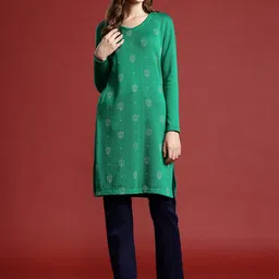 Anouk Floral Printed Winter Kurta-image-53