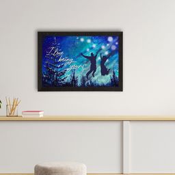 eCraftIndia Blue & White I Love Being Yours Love Theme Quote Satin Matt Texture UV Wall Art-image-71