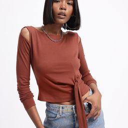 glitchez Magical Knots Cut-Out Detail Crop Top-image-62
