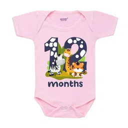 KNITROOT Infant Kids Pink & Navy Blue 12 Month Baby Bodysuit-image-54