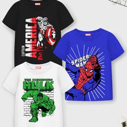 YK Marvel Boys Pack of 3 Printed T-shirts-30