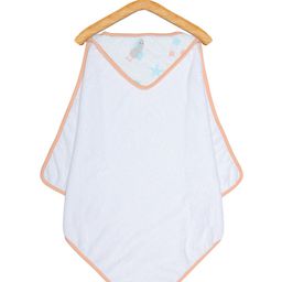 OOKA Kids White & Peach-Colored Solid Premium 100% Cotton Super-Absorbent Hooded Towel-image-55