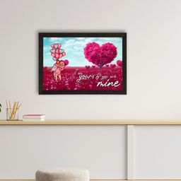 eCraftIndia Pink & Blue I Am Yours & You Are Mine Romantic Couple Theme Texture Art-image-18