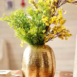 BEHOMA Golden Hammered Metal Bud Flower Vase-image-11
