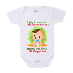 KNITROOT Infant Kids White & Green Printed Bodysuit-image-77