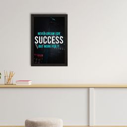 eCraftIndia Blue & Black Motivational Quote Satin Matt Texture UV Art Painting-image-81