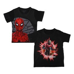 Marvel by Wear Your Mind Boys Black Spiderman Printed Round Neck T-shirt-picture-39