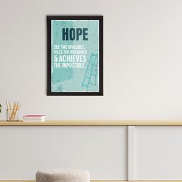 eCraftIndia Blue & White Hope Motivational Quote Satin Matt Texture UV Wall Art-image-92