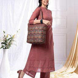 ZOUK Ethnic Motifs Printed Shopper Tote Bag-6