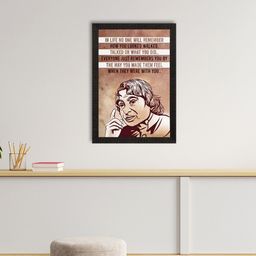 eCraftIndia Brown & Black In life No One Will Remember A.P.J Abdul Kalam Painting-image-32