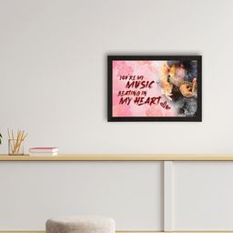 eCraftIndia Pink & Rust Red Love Quote Satin Matte Texture UV Wall Painting-1
