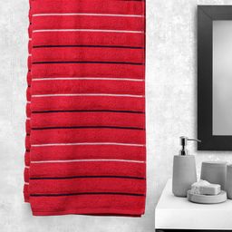 Portico New York Unisex Red Striped Bath Towel-image-42