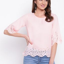 Mayra Women Pink Solid Top-image-5