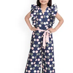 StyleStone Girls Navy Blue & Pink Printed Basic Jumpsuit-image-58