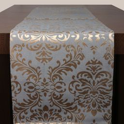 Home Blue & Gold-Toned Woven Design Table Runner-53