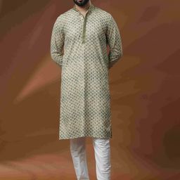 Ethnic India Men Printed Mirror Work Kurta-picture-54